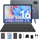 Tablet, Android 16 Tablet with Keyboard, 24GB +256GB/2TB, Gemini Ai 3.5 | 10 inch Tablet, 4 Year Warranty, 8MP AI Camera, Widevine L1, WIFI6, GPS, Fast Charge, T606 Octa-Core