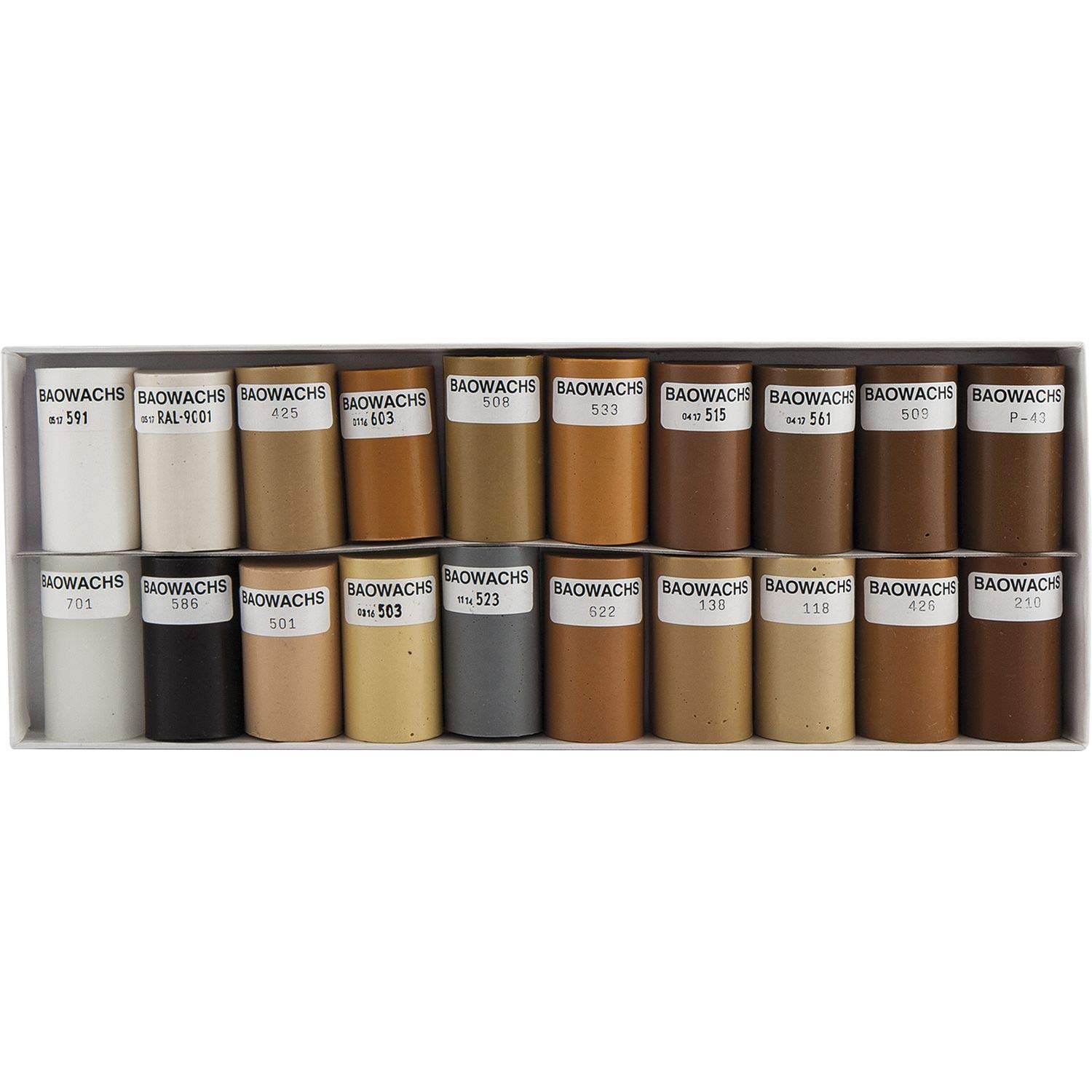 BAO 100/A Soft Wax White/Black/20 Half Rods, White, Black