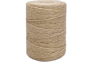 500FT Jute Twine Rope 3mm Natural Thick Garden Twine String Heavy Duty for Gardening Bundling Crafts Arts Gift Wrapping Packi