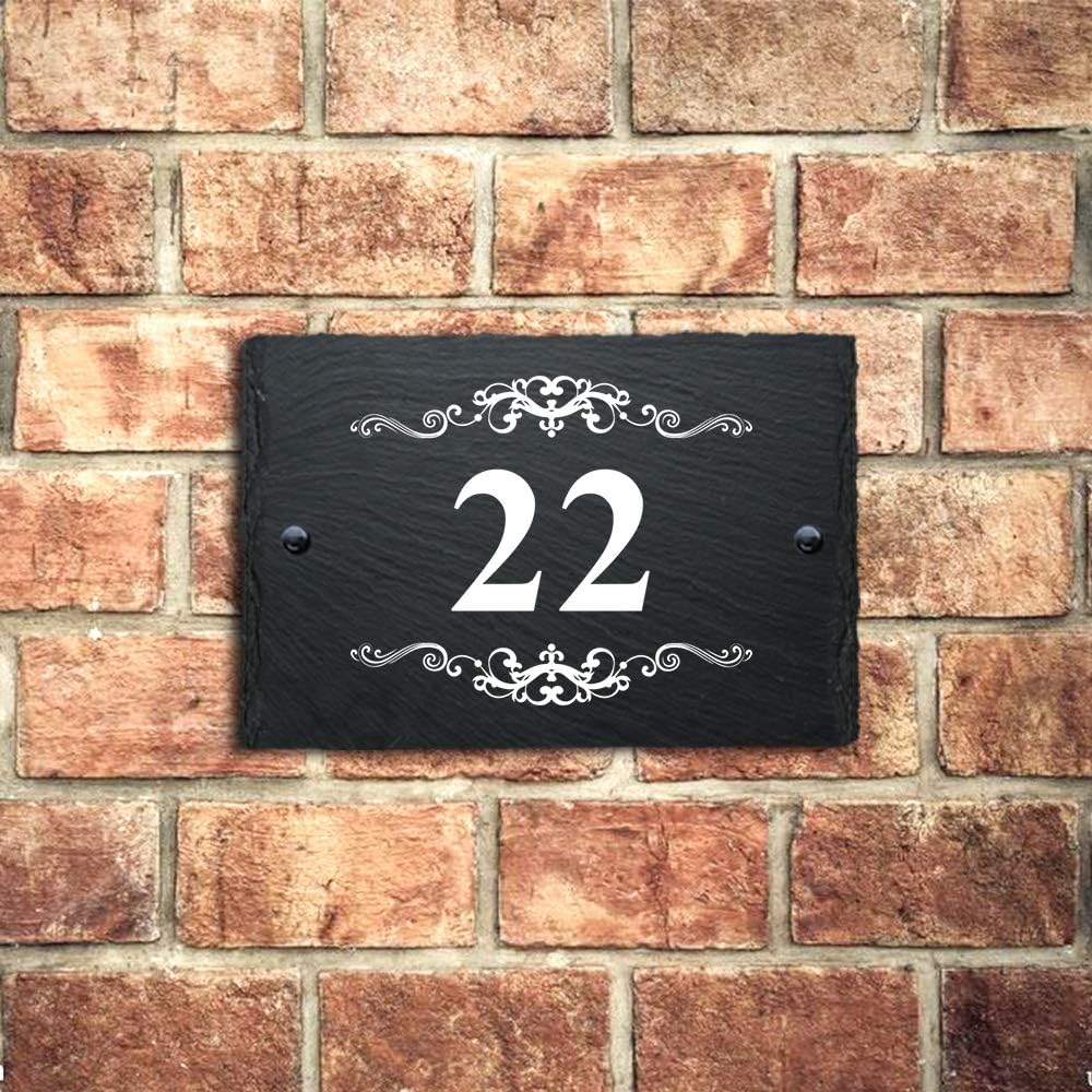 EDS G Personalised Natural Slate House Gate Sign Plaque 15x10cm UV Printed