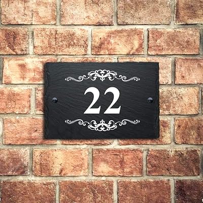 EDS G Personalised Natural Slate House Gate Sign Plaque 15x10cm UV Printed
