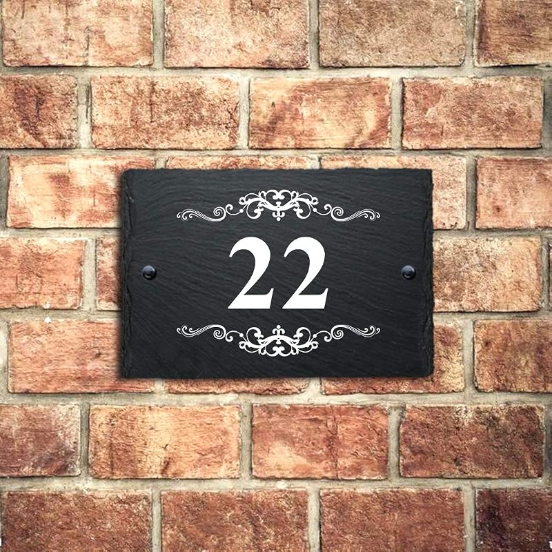 EDS G Personalised Natural Slate House Gate Sign Plaque 15x10cm UV Printed