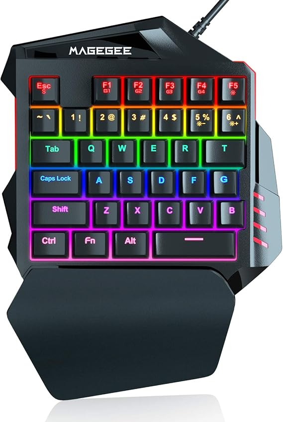 OneHanded RGB Mechanical Gaming Keyboard, 35 Keys Rainbow