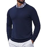 COOFANDY Mens Crewneck Sweater Pullover Knit Sweater Lightweight Sweaters with Ribbing Edge