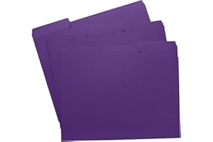 Purple File Folders, 1/3-Cut Tabs, Letter Size, 12-Pack – Durable Office Filing Folders for Documents, Papers, and Organizati