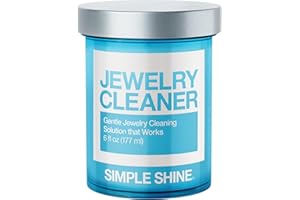 SIMPLE SHINE. Gentle Jewelry Cleaner Solution | Gold Jewelry Cleaner, Silver Jewelry Cleaner, Earring Cleaner, Diamond Jewelry Cleaner, Ring Cleaner, Fashion Jewelry Cleaner | Ammonia Free l 6 oz l Made in the USA