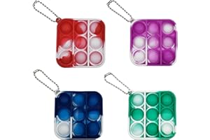 ZEMTAC Mini Pop Push it Fidget Toy Keychain - Small Popper - Bubble Simple Dimple