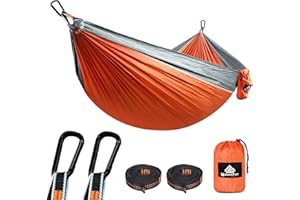 NATUREFUN Ultra-Light Travel Camping Hammock | 300kg Load Capacity,Breathable,Quick-Drying | 2 x Premium Carabiners,2 x Nylon Slings Included | Outdoor Indoor Garden
