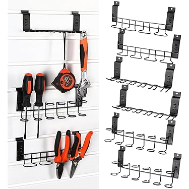 10 Pack 12 Inch 6-Ball Slatwall Waterfall Hanger Hook For Retail Black - View #2