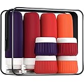 Mrsdry Travel Bottles for Toiletries 8 Pack, TSA Approved 3 oz Travel Containers, Clear Bag, Leak Proof Silicone Squeezable Jars