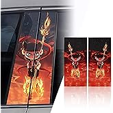 AuMoHall 2 PCS Nezha Car Pillar Decals Cartoon Characters Creative Car Door Post Decal Center Post B-Pillar Stickers for Vehicle Exterior Decoration (Red)
