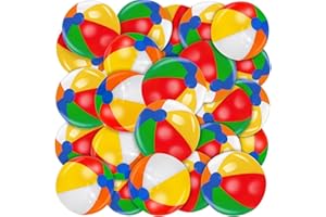 TURNMEON 28 Pack 12 Inch Rainbow Beach Balls Bulk, Inflatable Swimming Pool Toys Beach Ball for Kids Birthday Party Favors Outdoor Summer Games Hawaiian Tropical Luau Themed Pool Party Decorations