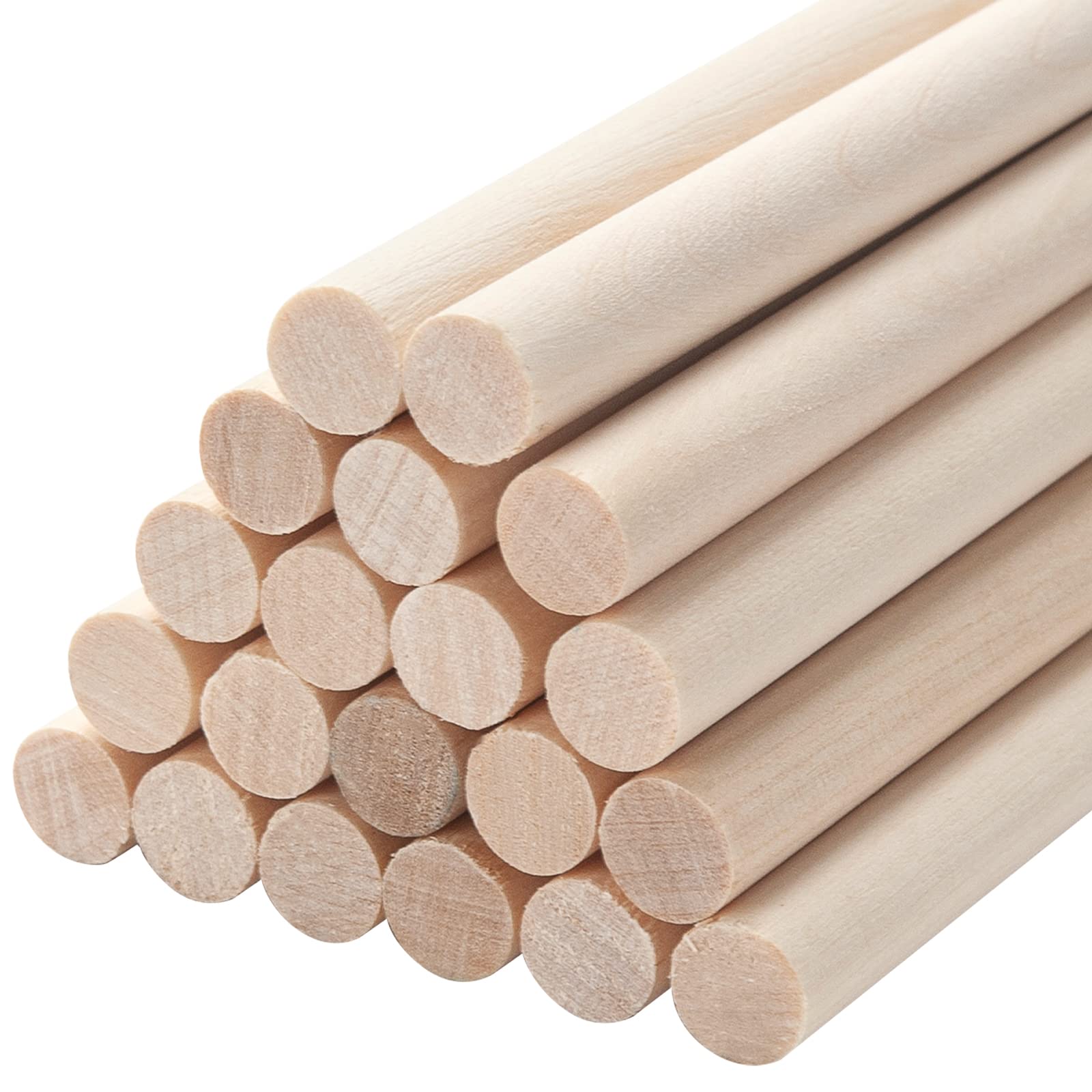Photo 1 of 20 PCS Wooden Dowel Rods Wood Macrame Dowels 1/2x 12 inch, Round Wooden Sticks for Crafts, Unfinished Hardwood Sticks for Arts and DIYers, Crafting, Tiered Cake Support and Wedding Ribbon Wands