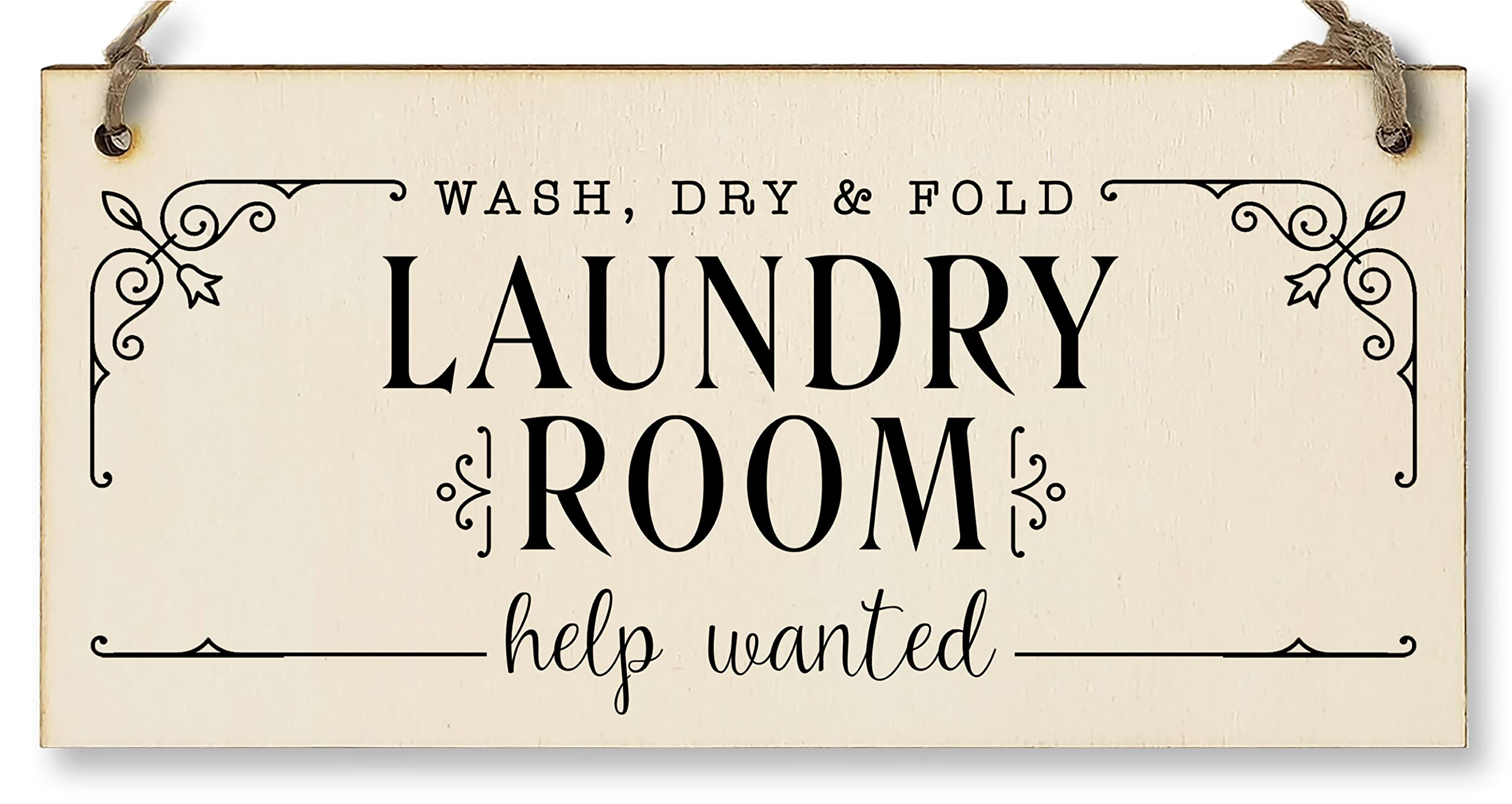 Handmade Wooden Hanging Wall Plaque wash.dry.fold Laundry Room Help Wanted Funny Decorative Sign Gift for Mum