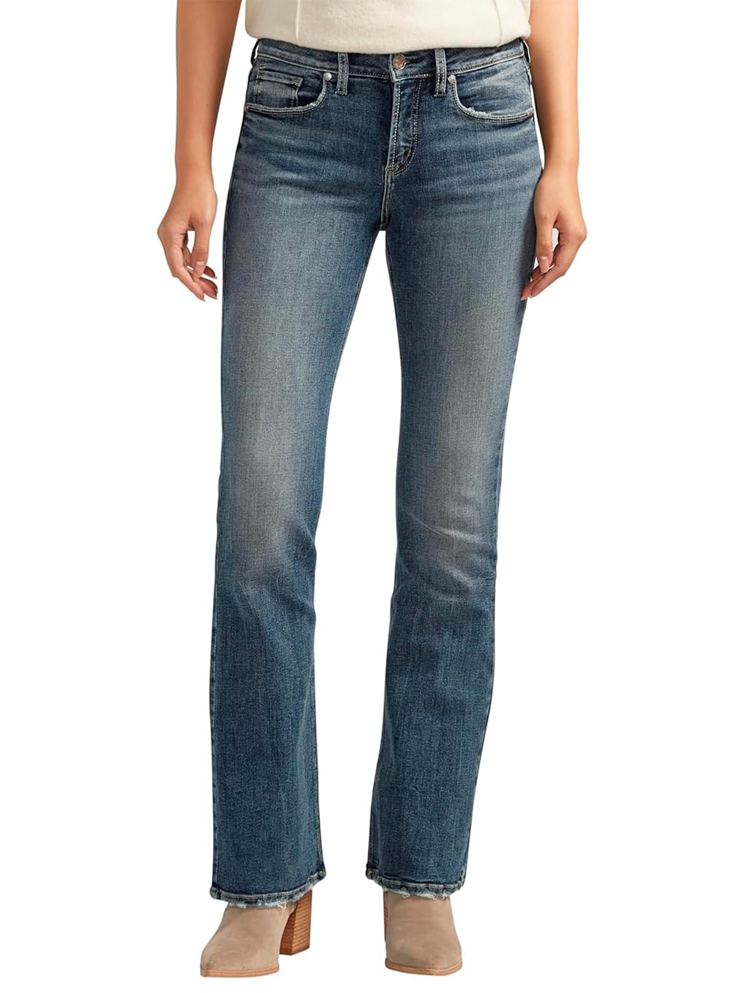 Silver Jeans Co. Suki Mid Rise Curvy Fit Bootcut Jeans | Trendy & Stylish Denim Bottoms