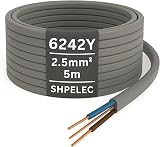 SHPELEC 6242YH 2.5mm Twin and Earth Cable 5m Grey Mains Ring Circuit view 1