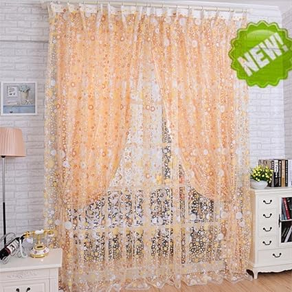 Liping Small Flowers Elegant Window Treatment Blackout Voile Curtains Drapes For Bedroom 39 4 78 7in 100x200cm A