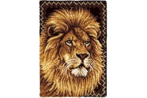 Large Latch Hook Carpet kit, DIY Carpet Crochet Yarn kit with pre-Printed Canvas, Crochet Crafts for Kids and Adults,018