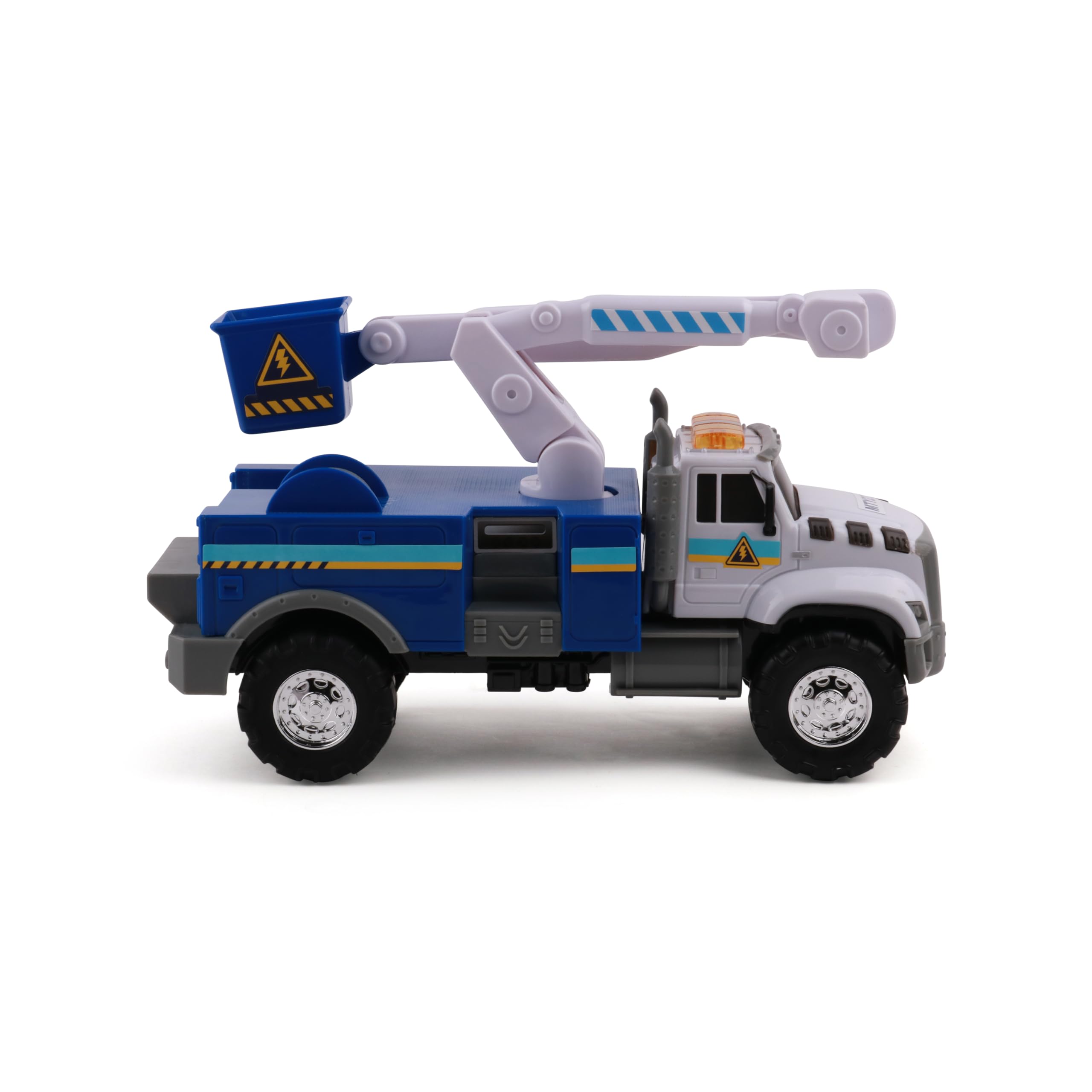 Mighty Fleet Rescue Force 12" Tough Cab Cherry Picker Toy Truck - Realistic Lights & Sounds, Movable Cherry Picker Arm, Free Wheeling Play, Ages 3+ — image 1