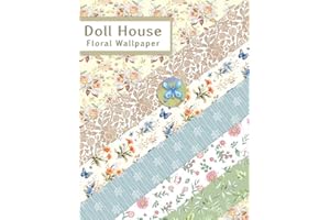DOLLHOUSE WALLPAPER: Mixed Floral Miniature 1:12 Craft Papers Book for Doll Houses, Model Homes, Scrapbooking or Journals | C