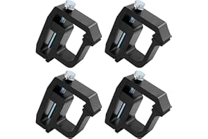 MOTAFAR 4 PCS Mounting Clamps Ladder Rack Clamps Truck Cap Topper Camper Shell Heavy Duty for Chevy Silverado Sierra 1500/2500/3500; Dodge, Ram 1500/2500/3500, F150 F250, Mitsubishi, Toyota(Black)
