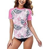 BesserBay Women's Rash Guard UPF 50+ Short Sleeve Swim Shirt Quick Dry Tops S-XXL