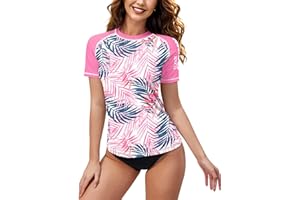 BesserBay Women's Sun Protection UPF 50+ Short Sleeve Rash Guard Swim Shirt XS-XXL
