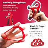 FitBeast Hand Grip Strengthener Workout Kit 5 Pack Crimson view 3