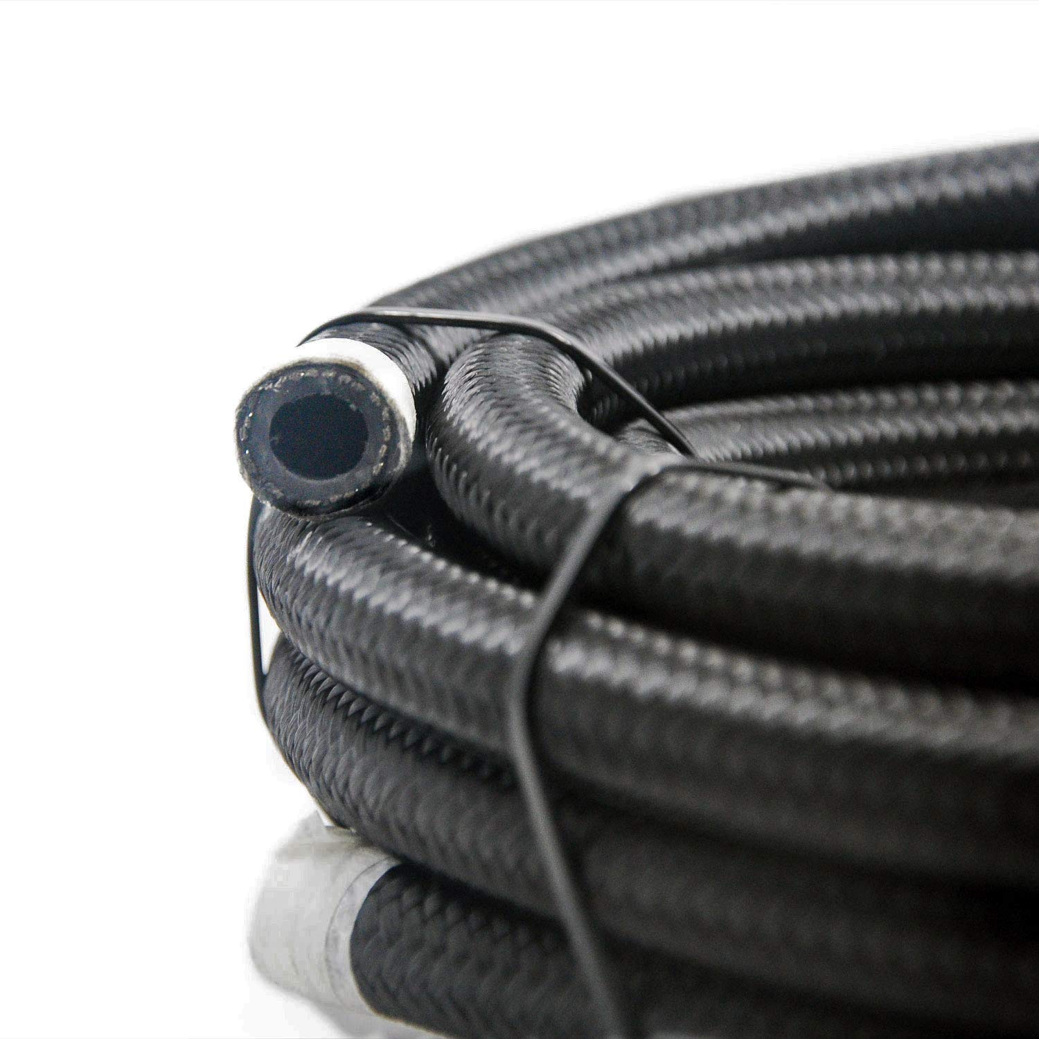 Universal Braided Oil Fuel Line Hose Stainless Steel Nylon