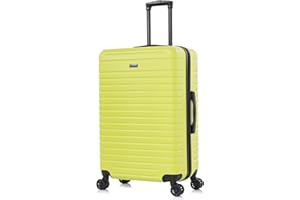 InUSA DEEP Luggage with GEL Handle | Spacious Traveling Suitcases, Travel Suitcase with Dual Spinner Wheels and Studs | 28 Inch Large Hardside Luggage | Green