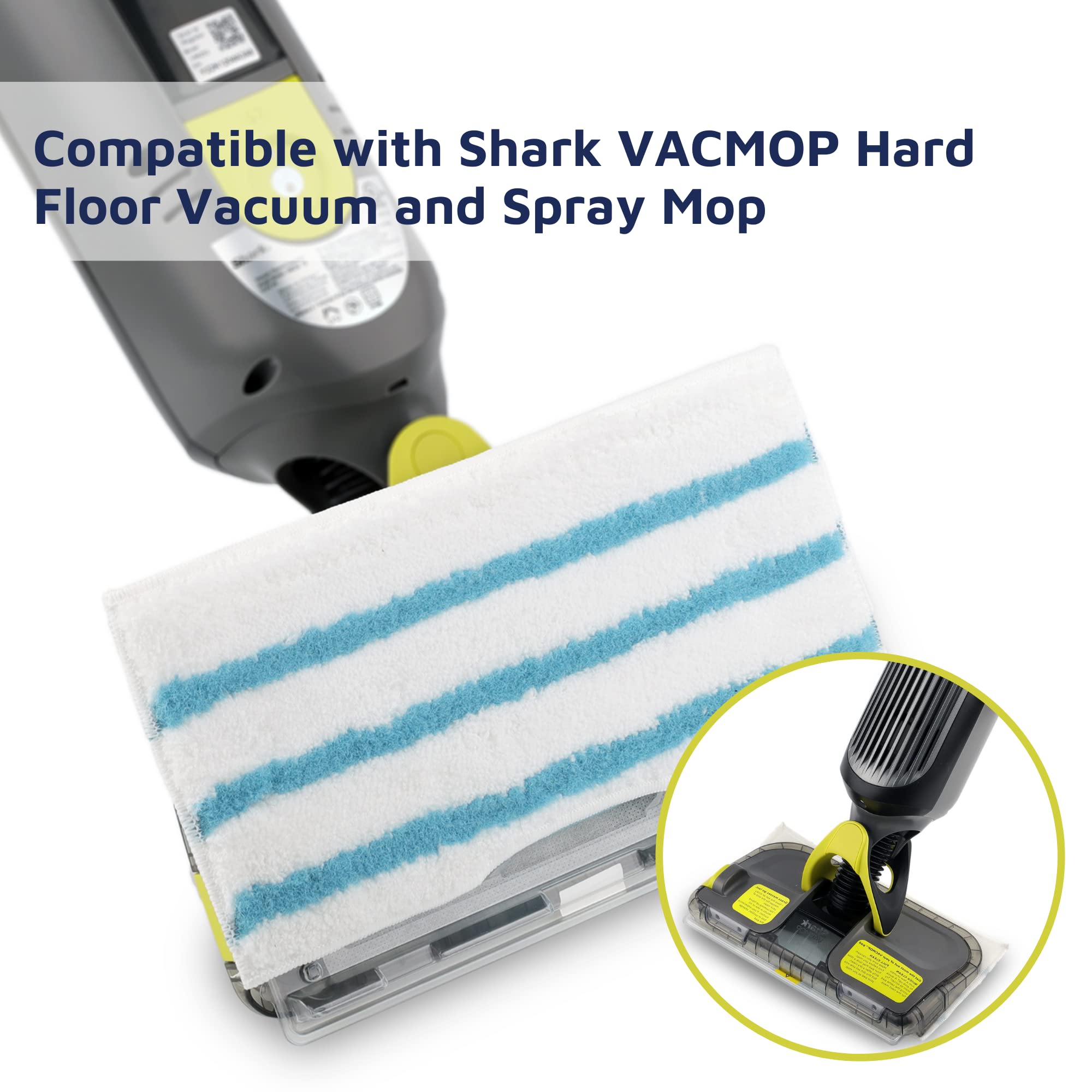 Flammi Reusable Mop Pad Refills Compatible with Shark VACMOP VM252 VM250 VM200, Vacuum Mop Pad Refills (3 Sets)