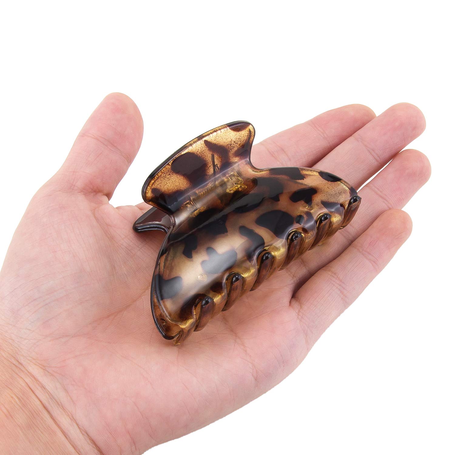 Boobeen 2 Pack Hair Claw - Leopard print Large Hair Claw - Clips Hair Catch Barrette Jaw Clamp for Women - Fashion Accessories for Women Girls (Q2-Leopard) : Beauty