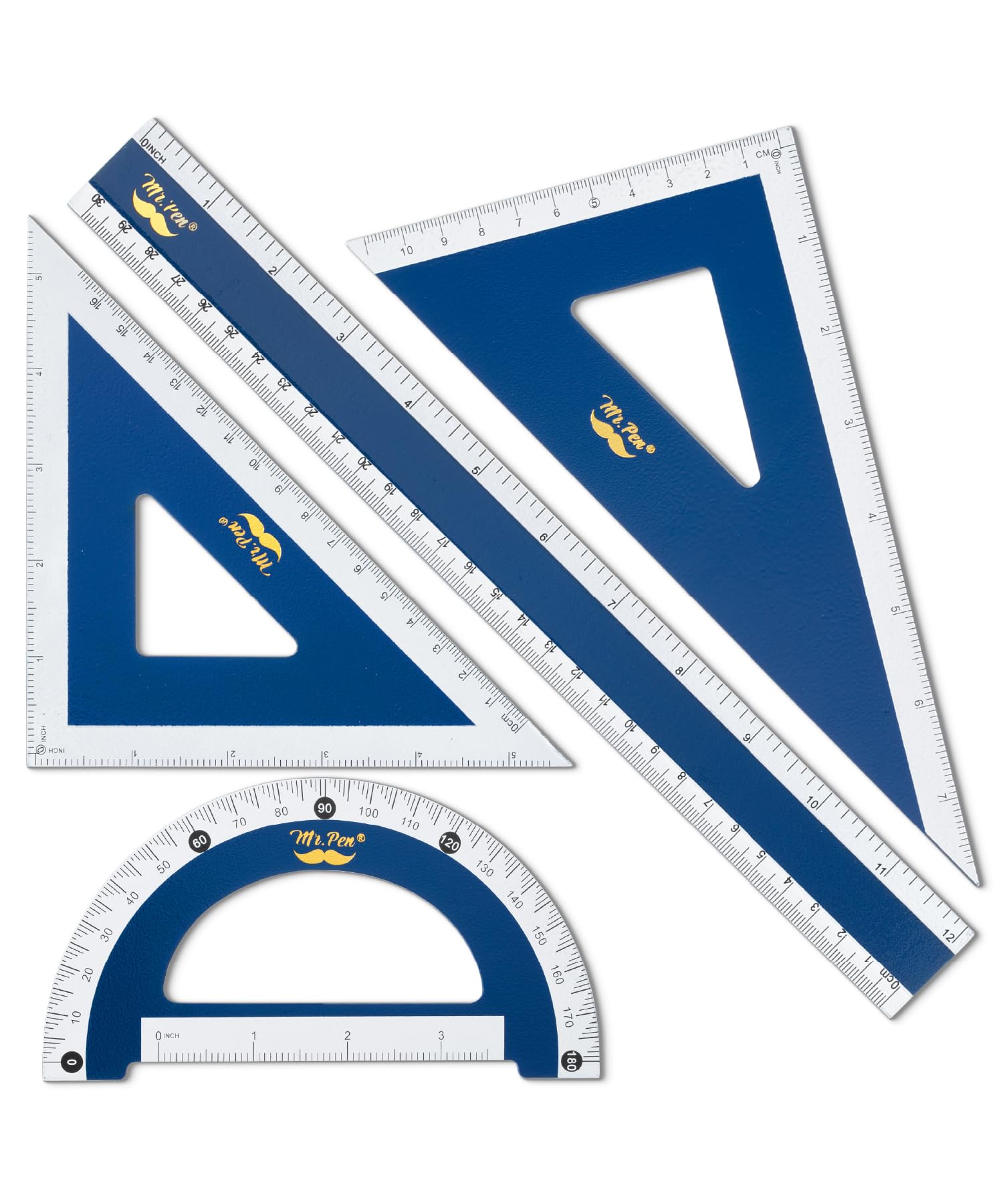 Photo 1 of Mr. Pen- Wooden Geometry Set, 4 Pack, Triangle Ruler Set Square, Protractor Set, Protractors, Drafting Triangle, Drafting Tools & Drafting Kits, Geometry Kit, Geometry Set for School, Drawing Tools