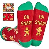 Zmart Christmas Gifts for Adults - Santa Gingerbread Socks for Teens, Xmas Light Stockings