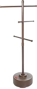 Milliard Freestanding Portable Outdoor Towel Tree, Three Adjustable Bars, Weather Resistant Plastic – 65 inches x 25 inches– Stylish Bronze Colored Pool and Spa Towel Rack
