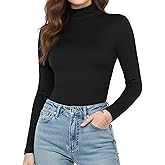 Womens Long Sleeve Turtleneck T-Shirts Mock Neck Underwear Fall Winter Fashion Base Layer Casual Lightweight Soft Tops