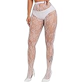 Gulinala Women Lace Fishnet Stockings Floral Lace Tights Flower Patterned Pantyhose Leggings