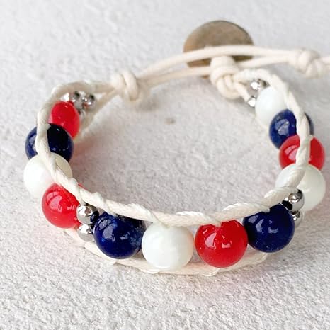 Amazon Co Jp ココロキット C025e 天然石ビーズキット レディースからメンズサイズまで対応 ラップブレスレットの手芸キット レッドアゲート ラピスラズリ マザーオブパール 手作りプレゼントに人気 ホビー