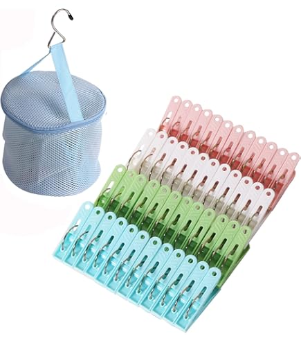 SHAR 48 Pcs Pinces à Linge en Plastique, Coupe-Vent et Antirouille, Chevilles Plastique, Pince à Linge Plastique, Épingles à Linge pour Serviettes Chaussettes sous-Vêtements et vêtements SHAR 48 Pcs Pinces à Linge en Plastique, Coupe-Vent et Antirouille, Chevilles Plastique, Pince à Linge Plastique, Épingles à Linge pour Serviettes Chaussettes sous-Vêtements et vêtements