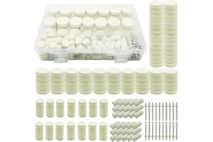 Woohome 200 PCS Polishing Bits Kit 3 Style Polishing Buffing Wheels Wool Felt Soft Felt Polishing Pad Set Wool Felt Mandrel Mounted Grinding Polishing for Rotary Tool