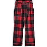 Arshiner Boys Pajama Pants Soft Long PJ Bottoms Plaid Lounge Pants for Boys 6-14 Years