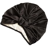 Grace Eleyae GE I Adjustable All Silk Turban - Hair Care Turban for Women Head Cover Wrap for Curly Hair Soft &amp; Smooth Headwear, Black