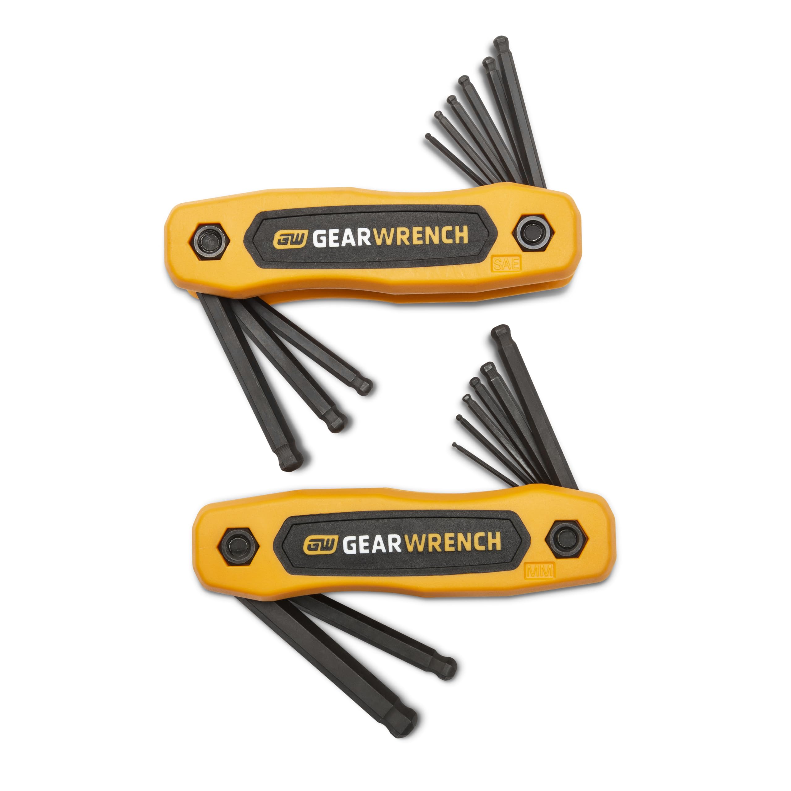 GearWrench 83511 SAE/Metric Ball End Folding Hex Key Set, 17 Piece Alloy Steel