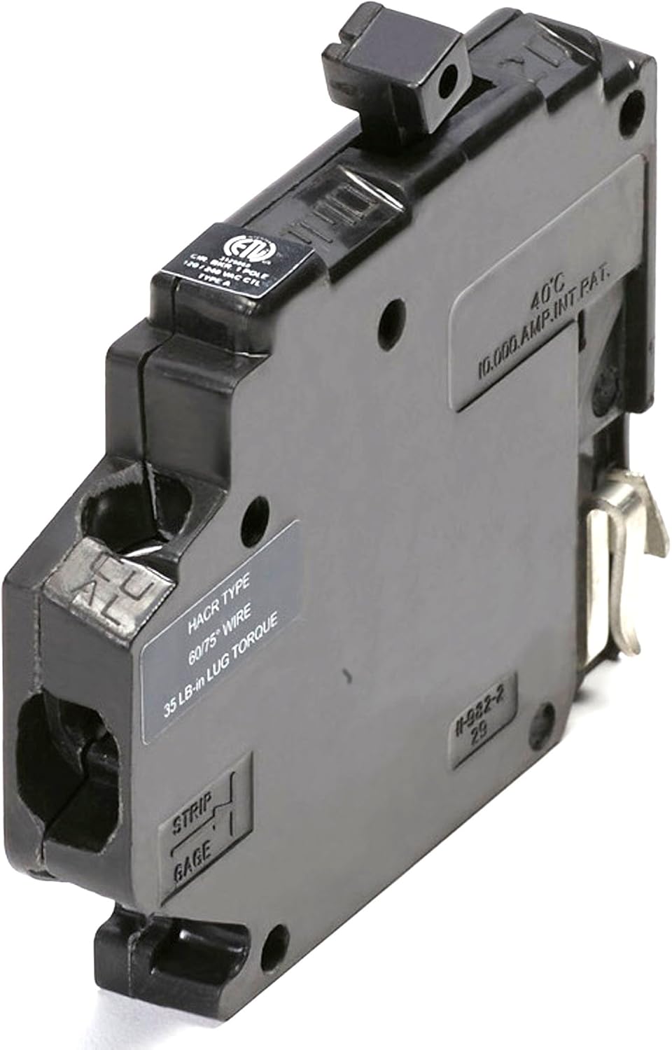 Connecticut Electric UBITB-A120R New Challenger MH120-R Type-A Replacement. One Pole 20 Amp Right Clip Circuit Breaker Manufactured - Magnetic Circuit Breakers - 