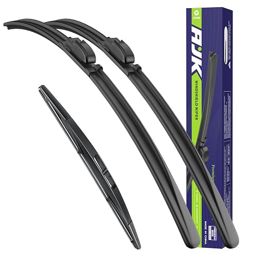 AJK Front Windshield Wiper for Jeep Wrangler 2018 2019 2020 2021 2022 2023 2024, Original Equipment Back Window Wipers Blades, Conventional, Vehicle Specific Fit, Pack of 3