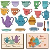 DELORIGIN 14 Style Cup Teapot Die Cuts Metal Cutting Dies Card Making Cutting Stencils Template for DIY Embossing Scrapbooking Craft Paper Photo Album Greeting Card Gift Festival Invitation Decorative