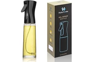 Hula Home Oil Sprayer for Cooking (8.5oz/250ml) Glass Olive Oil Mister, Spray Bottle for Food -Black