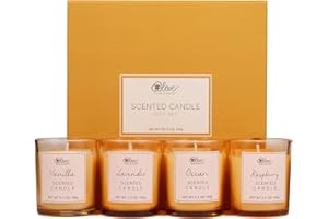 Aromatherapy Scented Candle Set - Natural Soy Wax Candles for Stress Relief and Home Decor, 4x3.5oz Scented Portable Travel T