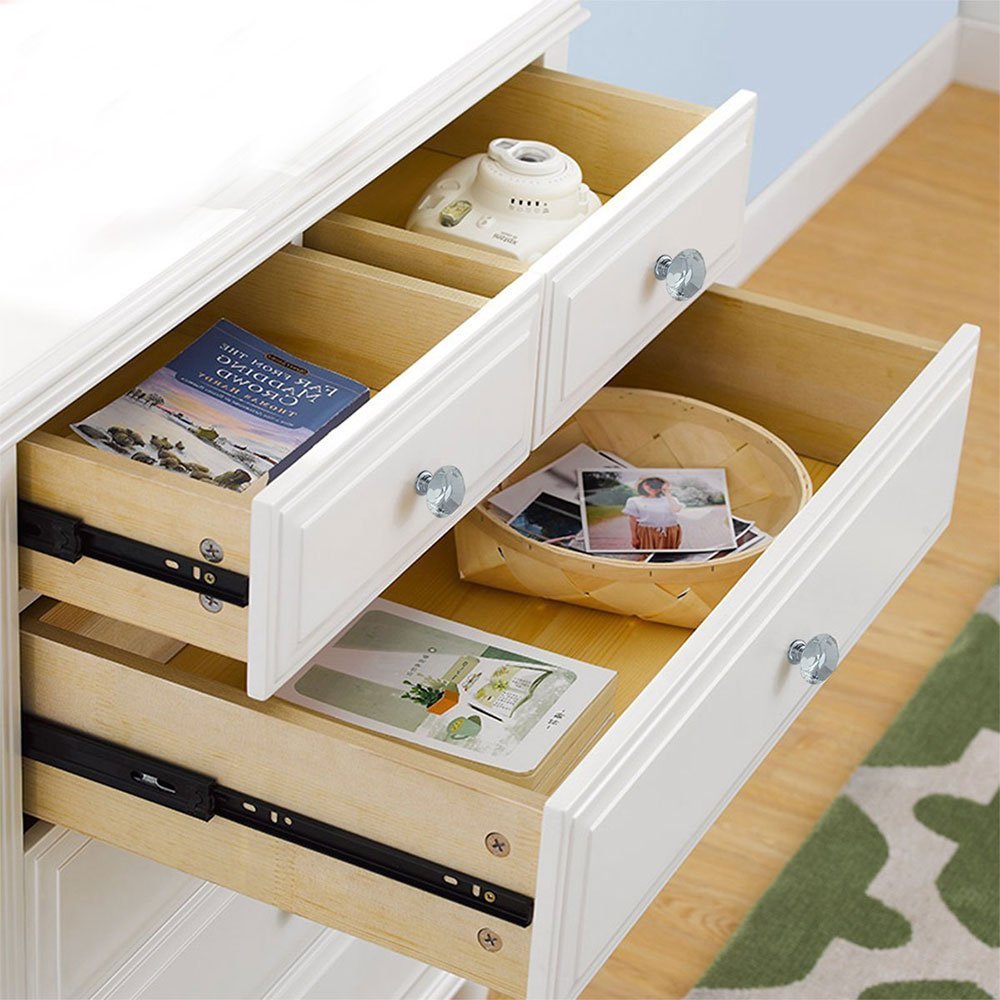 EEEKit 12-pack Crystal Glass Cabinet Knobs 30mm Diamond Shape Drawer Kitchen Cabinets Dresser Cupboard Wardrobe Pulls Handles