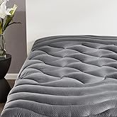 SLEEP ZONE Cooling Mattress Topper California King, Premium Zoned Cool Mattress Pad Cover, Padded Mattress Protector Breathable Washable, Deep Pocket 8-21" (Grey, Cal King)